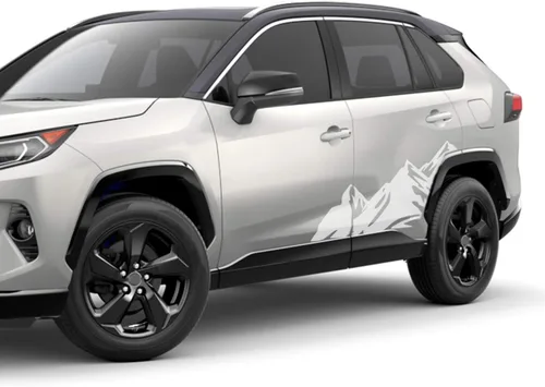 Vista 6 de Vinilo adhesivo todoterreno de Muntains compatible con Toyota Rav4 SUV e híbrido 2012-2018 - negro