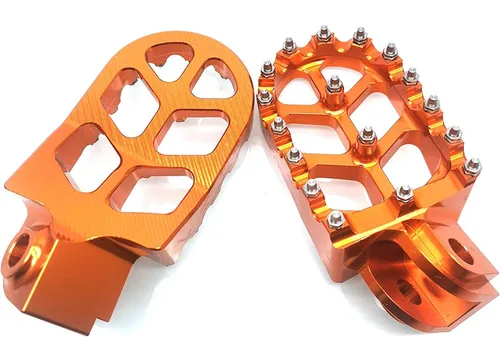 Vista 5 de MZS Estriberas para Moto de Cross, 2001-2018 Estribo de Motocicleta Adventure MX Pedal CNC Naranja Compatible con Modelos 65 85 125 150 200 250 300