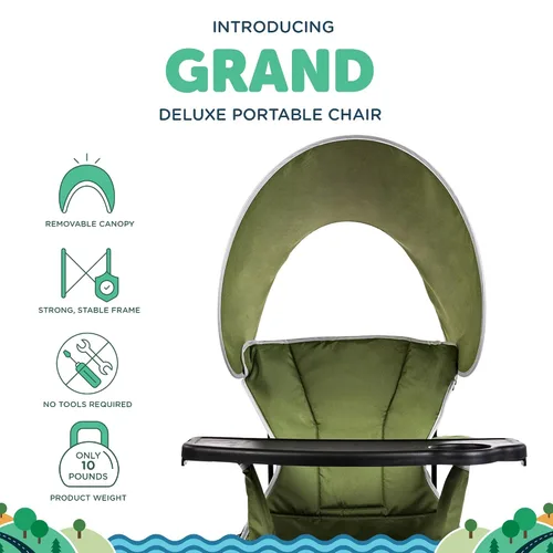 Vista 2 de Baby Delight Silla portátil Go with Me Grand Deluxe para niños Interior y exterior Moss Bud Green Verde musgo