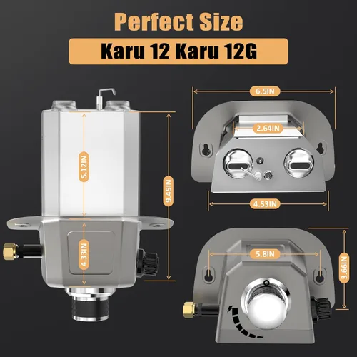 Vista 7 de Utheer Accesorio para quemador de gas para hornos de pizza Karu 12 / 12G / Karu 2 y Fyra 12, quemador de propano sin montaje con encendido