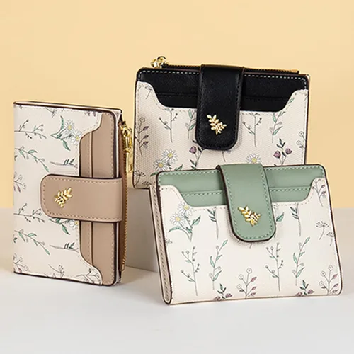 Vista 6 de Farcauo Cartera para Mujer delgada con Flores Kawaii, Carteras para Mujeres, Cartera Linda y delgada para Mujeres, Contemporáneo