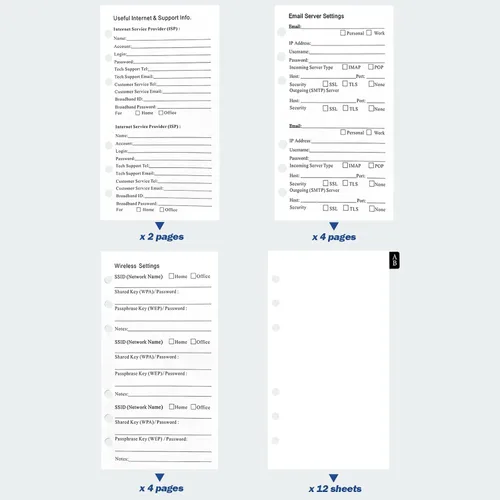 Vista 5 de BTSFTOGET Refillable Password Book Binder with Alphabetical Tabs and Lock, 576 Passwords Large Print, 316 Pages Password Keeper for Computer &