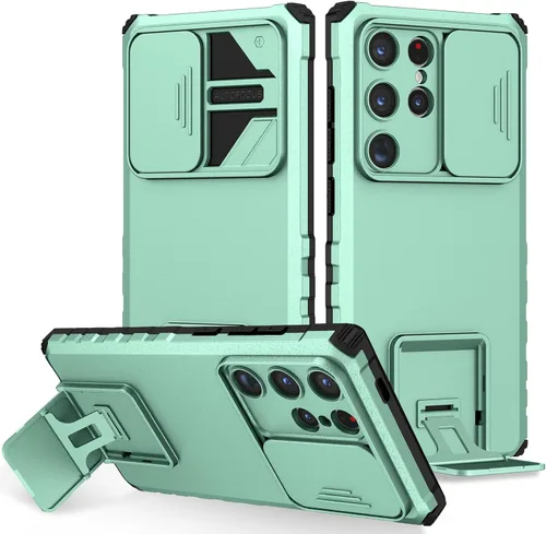 Vista 50 de Funda compatible con Samsung Galaxy M13 5G/A04 Dimensional Soporte Ventana Corredera Teléfono Móvil Funda Protectora a Prueba de Golpes para Samsung