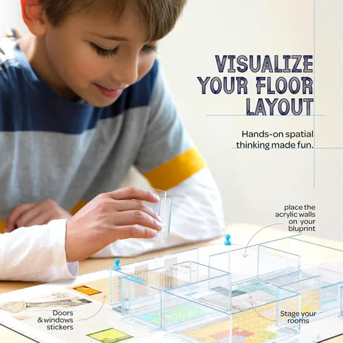 Vista 5 de Kit de arquitectura para niños - Kit de modelo de arquitecto para el hogar