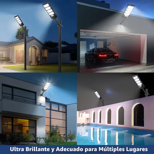 Vista 7 de Yusist Paquete de 2 Luces Solares para Calles Exteriores Impermeables, Luces LED con Sensor de Movimiento de 6500K, Luces de Inundación Solares