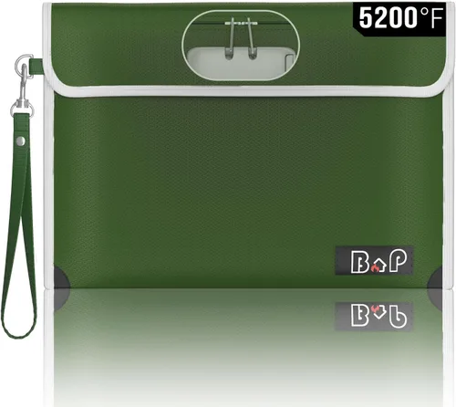 Vista 11 de BALAPERI Bolsa ignífuga para documentos, 15'x11', tamaño A4/A5/carta/legal, bolsa de dinero con cerradura de combinación, resistente al agua, negro