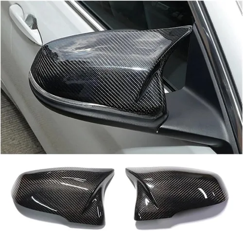 Vista 2 de 2 x Car Styling Carbon Fiber Oxhorn Rearview Side Mirror Covers Case Trims Compatible for BMW F48 F39 F40 F44 G29 Z4 Compatible for Toyota Supra