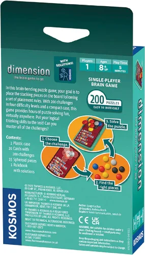 Vista 2 de Dimension: The Brain Game to Go - Juego de rompecabezas de apilamiento 3D con 200 desafíos y 4 niveles de dificultad para edades de 8 años