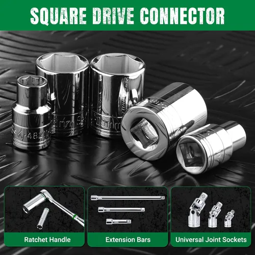 Vista 6 de SK Tools USA 1/2 Drive, 15 piezas, 6 puntos, estándar, juego de enchufes cromados métricos: 0.394 in - 0.945 in 1955
