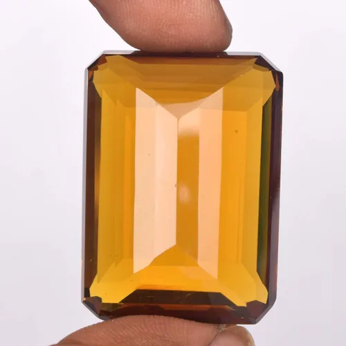 Vista 5 de Joyería Citrino amarillo 109.00 ct Corte esmeralda Citrino amarillo suelto, piedra natal facetada Gema de citrino amarillo, Gema, amarillo