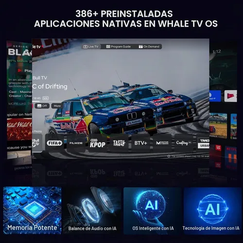 Vista 3 de Proyector para exteriores con WiFi y Bluetooth y soporte, brillo 3000, proyector inteligente portátil con aplicaciones oficiales con licencia