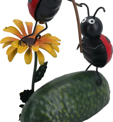Vista 5 de AB Tools Miniature Life Metal Ladybird Catching Dragonfly Garden Gift Ornament 2.4x4.7x7.9 in