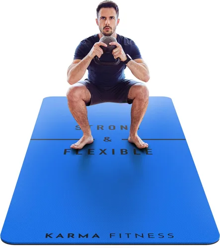 Vista 8 de Esterilla de yoga grande – Esterilla de entrenamiento extra gruesa de 0.394 in (72 x 32 pulgadas) – Alfombrilla antideslizante de TPE para mujeres