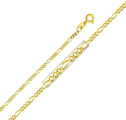 Vista 4 de 14K Amarillo Oro Religioso Bautismo Colgante con 1,6mm Figaro Cadena Collar