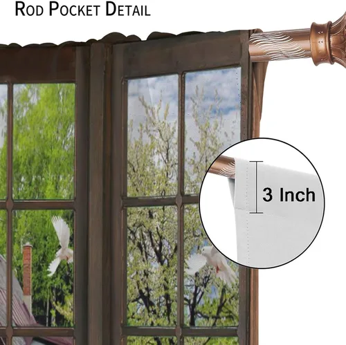 Vista 209 de Cortinas de paisaje, ventana 3D, primavera, bosque, vida silvestre, paisajes de naturaleza, dormitorio, sala de estar, cortinas térmicas opacas de 2