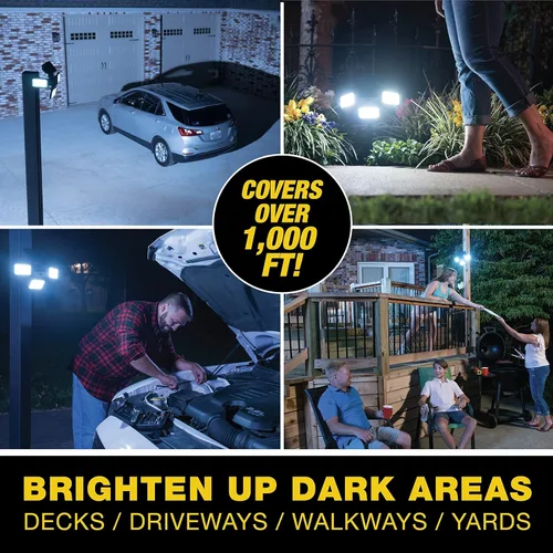 Vista 5 de Bell & Howell Bionic - Foco LED negro con detección de movimiento, funciona con energía solar, se vende en paquete de 2