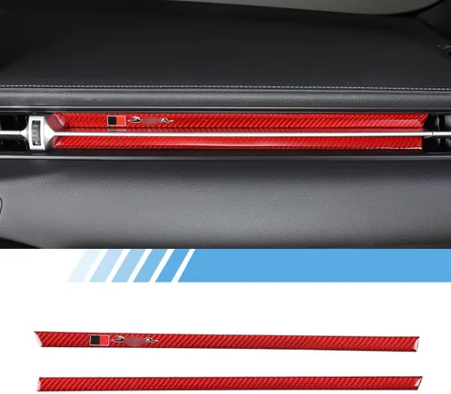 Vista 2 de Decoración de salida de aire copiloto para consola central de automóvil (con letra), apto para Toyota Supra GR A90 A91 MK5 2019-2022, borde de fibra