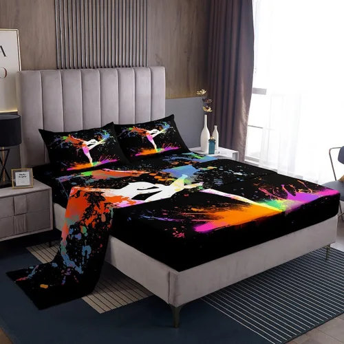 Vista 10 de Erosebridal Juego de ropa de cama para niños, sábanas kawaii con diseño de gato, tamaño individual, juego de cama de 3 piezas con 1 sábana bajera, 1