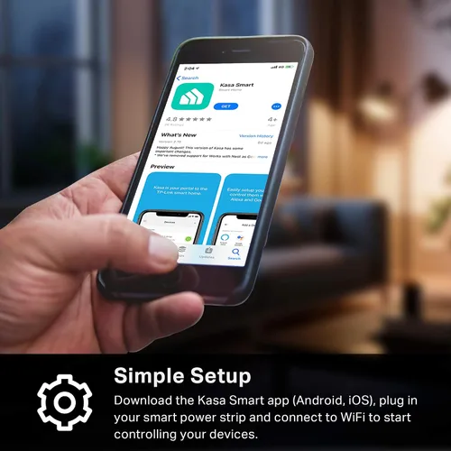 Vista 7 de kasa smart Regleta de alimentación KP303, protector de sobretensiones con 3 tomas inteligentes controladas individualmente y 2 puertos USB, funciona