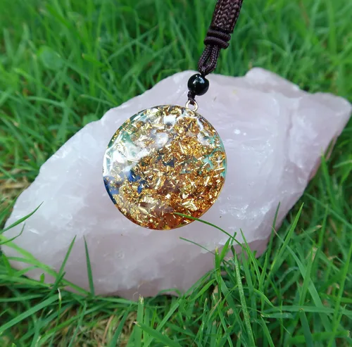 Vista 5 de Collar con colgante de orgón, árbol de la vida, geometría sagrada, flor de la vida, reiki, 7 chakras, cristales curativos, piedras para hombres