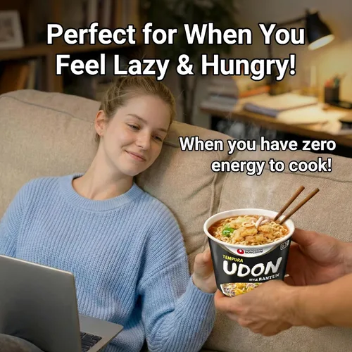 Vista 7 de Nongshim Tempura Udon Style - Sopa instantánea de ramen Big Bowl, 12