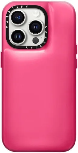 Vista 3 de CASETIFY Funda para iPhone 15 Pro Pillow [Material Resistente al Agua / Inspirado en Y2K] - Berry Pink