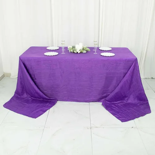Vista 36 de Tableclothsfactory Mantel rectangular de tafetán arrugado de acordeón azul polvoriento, de 60 x 102 pulgadas, perfecto para ceremonias de boda