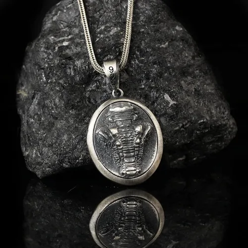 Vista 2 de Mens Crocodile Pendant, Solid Sterling Silver Croc Necklace, Heavy Crocodile Medallion, Espada Alligator Necklace, Masculine Mens Necklace
