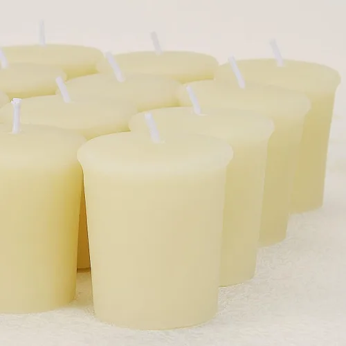 Vista 11 de Velas votivas de cera de abeja pura, paquete de 10 velas de cera de abeja natural sin perfume para fiestas familiares y regalos de cumpleaños Marfil