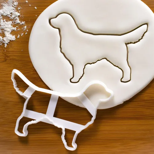 Vista 4 de Juego de 2 cortadores de galletas Golden Retriever (Diseños: Cara y Cuerpo), 2 piezas - Bakerlogy