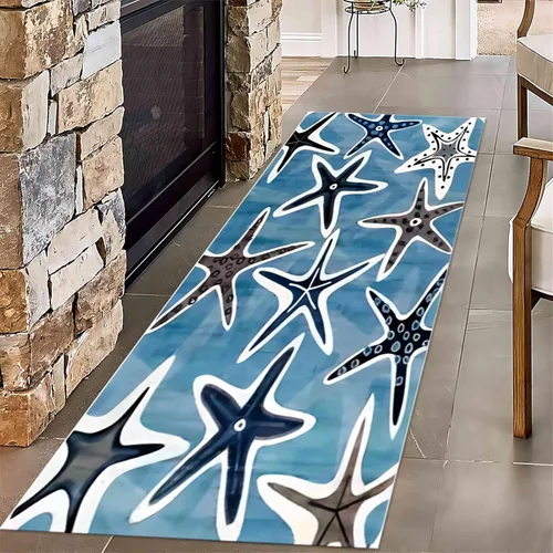 Vista 13 de Alfombra vintage con bandera estadounidense, 1.3 x 7 pies, diseño de estrellas y bandera estadounidense del Día de la Independencia, alfombra