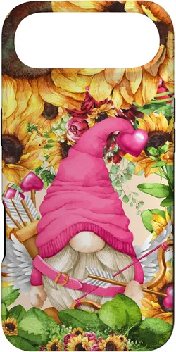 Vista 27 de Valentines Gnome in Cupid Costume for Women with Sunflower Case for iPhone 17