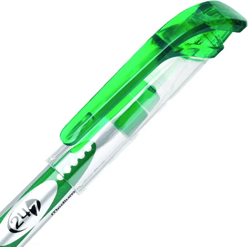 Vista 2 de Pentel Bolígrafo con rodillo 24/7, línea media, tinta verde, caja de 12 unidades (BLD97-D)
