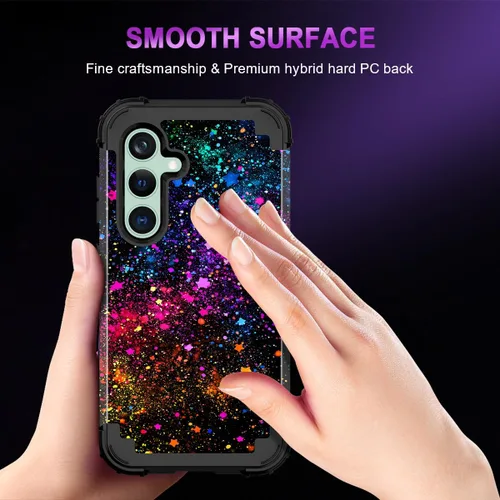 Vista 7 de Miqala Funda para Galaxy S23 FE 5G, brilla en la oscuridad, tres capas, resistente, a prueba de golpes, protección de cuerpo completo, parachoques