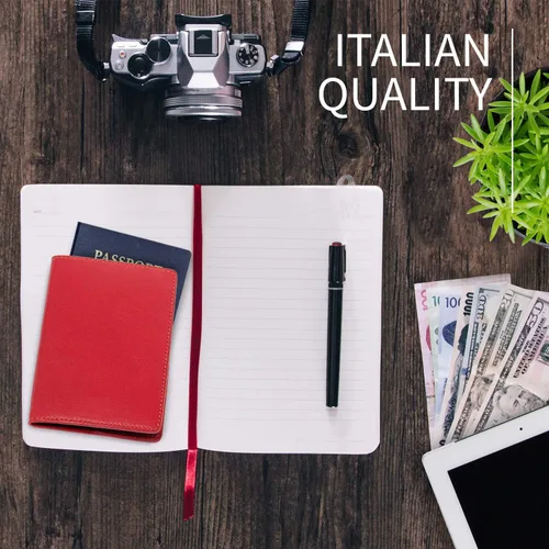 Vista 6 de Funda de pasaporte billetera de pielHecho En Italia