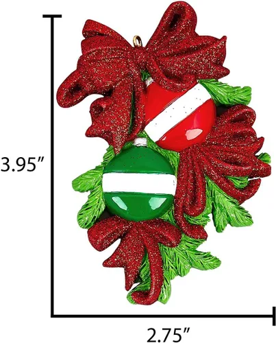 Vista 3 de Adornos personalizados para parejas 2024 – Bolas de Navidad para parejas, adornos de recuerdo 2024, adorno de recuerdo de nuestra primera Navidad