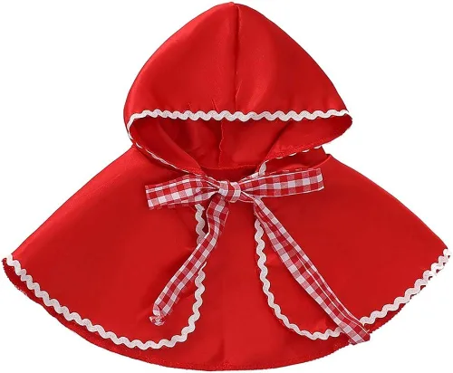 Vista 5 de HIHCBF - Disfraz de caperucita roja para Halloween, vestido de tutú con capa de capa, cuento de hadas