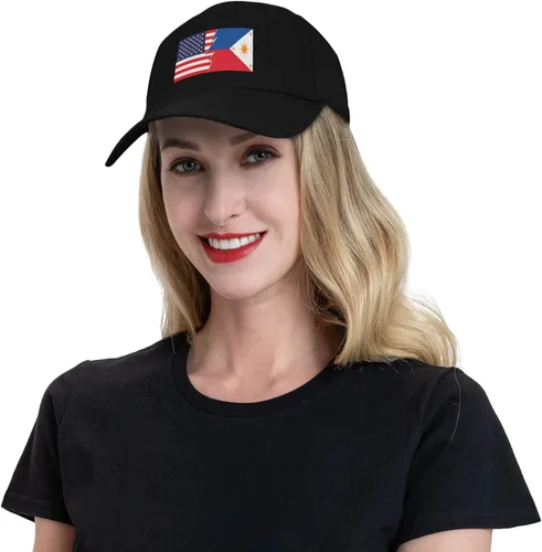 Vista 8 de Flag of Negros Republic and America Baseball Cap for Men Women Hat Adjustable Solid Color Trucker Hats