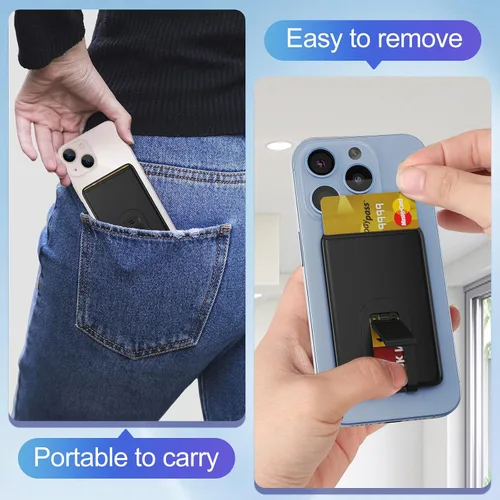 Vista 10 de Senose Billetera de silicona para teléfono con soporte, tarjetero