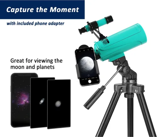 Vista 4 de Maksutov-Cassegrain Telescopios Mak60 para niños y adultos 29.528 x 2.362 in, compacto portátil para viajes, telescopio de astronomía