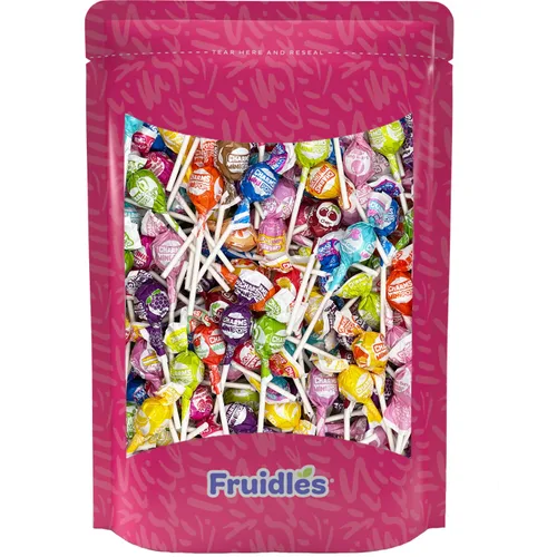 Vista 4 de Fruidles MiniPops - Chupones de caramelo duro de 1 libra, aproximadamente 70 unidades, 16 sabores surtidos, envueltos individualmente