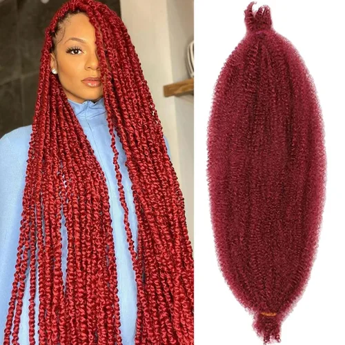 Vista 19 de Cabello de Envoltura Pre-Esponjado de 8 Pulgadas, 3 Paquetes, Cabello Afro Twist Pre-Separado Elástico para Locs, Cabello Afro Twist Negro Natural