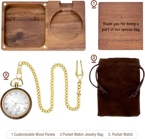 Vista 4 de 2win Relojes de bolsillo personalizados grabados para hombres, papá, hijo, relojes personalizados, exquisitos relojes de bolsillo, regalos