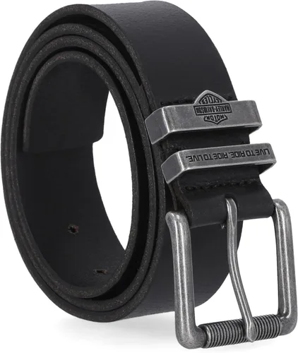 Vista 9 de Harley-Davidson Cinturón de cuero de 1.496 in para hombre Negro (doble costura)