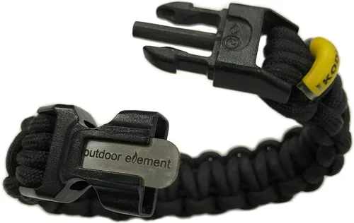Vista 4 de OUTDOOR ELEMENT Pulsera de supervivencia con hebilla de arranque Ever Spark Fire, pulseras de paracaídas, artículos esenciales de campamento,