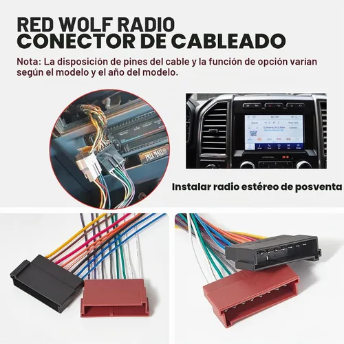 Vista 4 de RED WOLF Arnés de cableado estéreo con conector de cable preinstalado para Ford F150 1986-1998, Expedition 1995-2001, Ranger 1986-1997