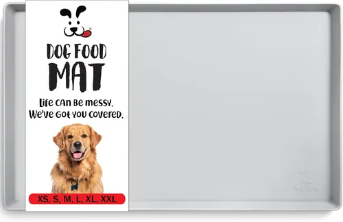 Vista 16 de DogBuddy Tapete antideslizante para la comida y el agua de perros y mascotas, impermeable, de silicona, con bordes, XS (11 x 11 pulgadas), negro