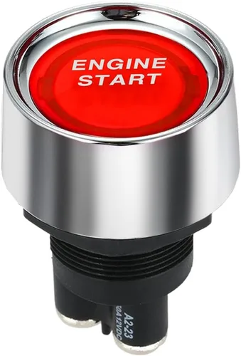 Vista 8 de Apagador de botón CC 12 V 50 A, color azul, para arranque del motor, estilo deportivo
