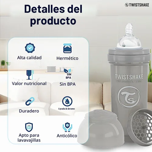 Vista 3 de Twistshake Biberones anticólicos – Biberones prémium de 8.8 fl oz/8 onzas con recipiente de almacenamiento de leche de 3.4 fl oz para una