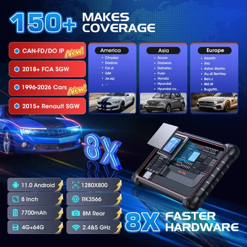 Vista 8 de Autel Escáner MaxiCOM MK900BT: 2026 8in MK900-BT V2.0 Herramienta de escaneo bidireccional, 33 pies BT Ver. de MK900 MX900 MK808S MK808BT PRO MX808S